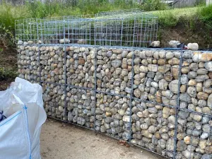 Gabion cage retaining wall in Norfolk